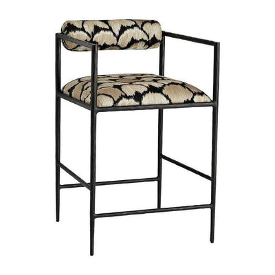 Arteriors Barbana Counter Stool Ocelot Embroidery