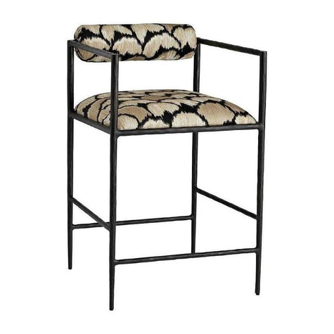 Arteriors Barbana Counter Stool Ocelot Embroidery
