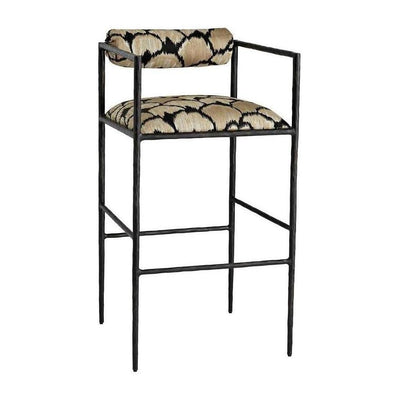 Arteriors Barbana Bar Stool Ocelot Embroidery