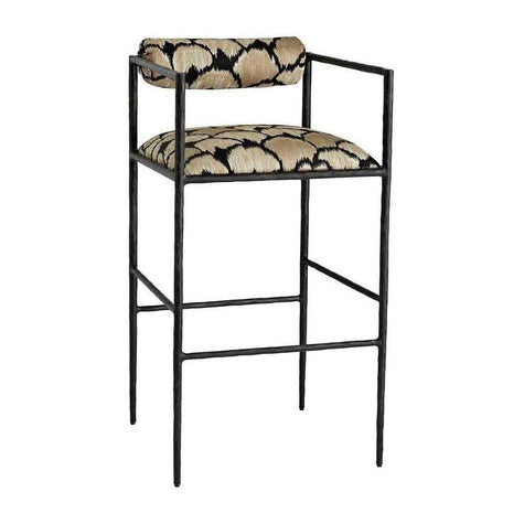 Arteriors Barbana Bar Stool Ocelot Embroidery