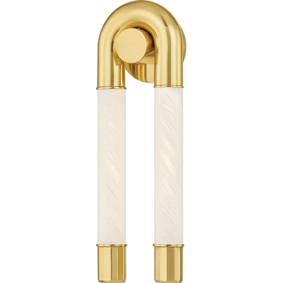 Corbett Zeme 2 Light Vintage Polished Brass Wall Sconce Wall Light
