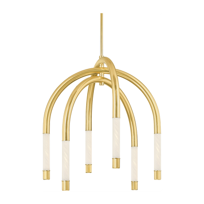 Corbett Zeme 6 Light Vintage Polished Brass Chandelier Ceiling Light