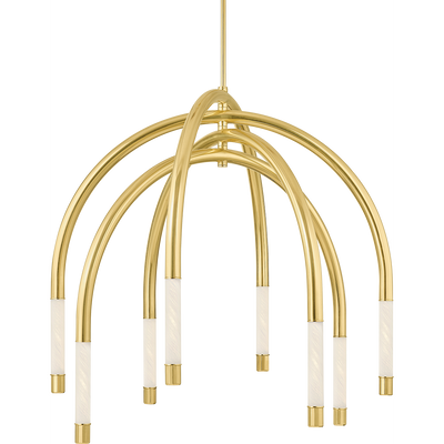 Corbett Zeme 8 Light Vintage Polished Brass Chandelier Ceiling Light