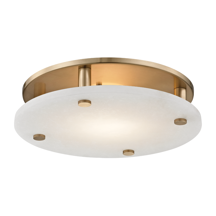 Hudson Valley Lighting Croton 1 Light 15 inch Aged Brass Flush Mount Ceiling Light