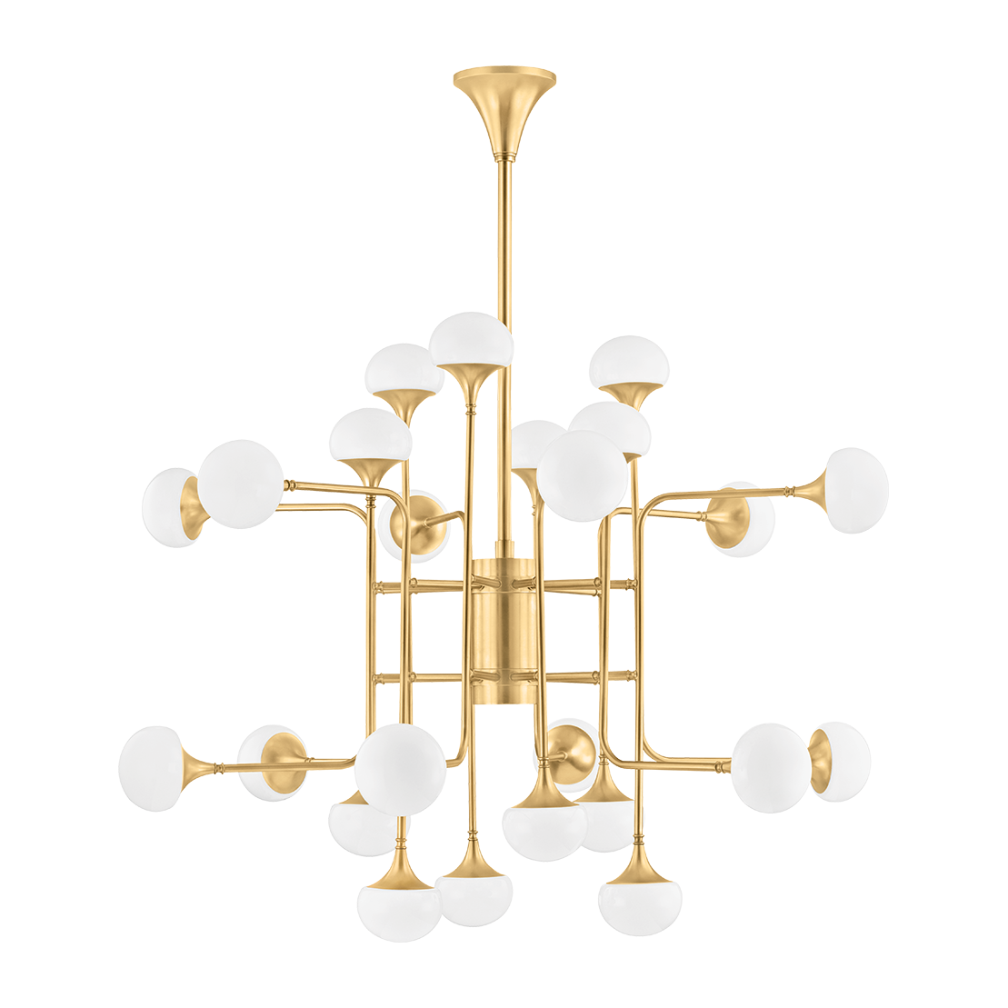 Hudson Valley Lighting Fleming 24 Light 45.75 inch Aged Brass Chandelier Ceiling Light