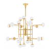 Hudson Valley Lighting Fleming 24 Light 45.75 inch Aged Brass Chandelier Ceiling Light