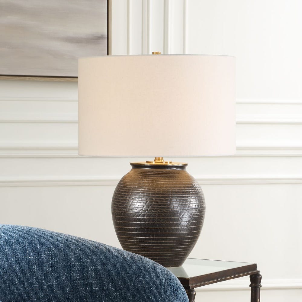 Uttermost Hawkins Bronze Ribbed Table Lamp