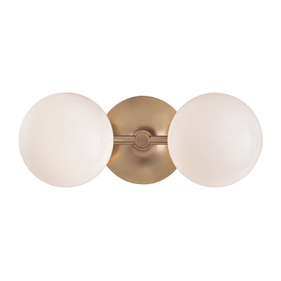 Hudson Valley Lighting Fleming 2 Light 13 inch Aged Brass Bath and Vanity Wall Light