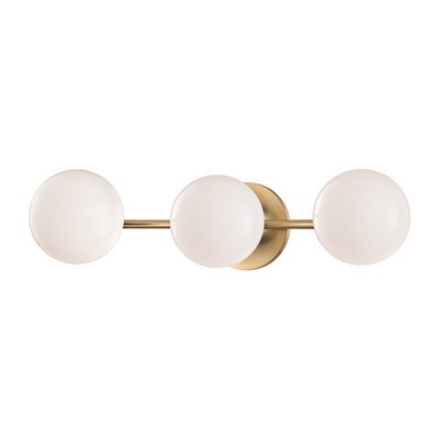 Hudson Valley Lighting Fleming 3 Light 20.75 inch Aged Brass Bath and Vanity Wall Light