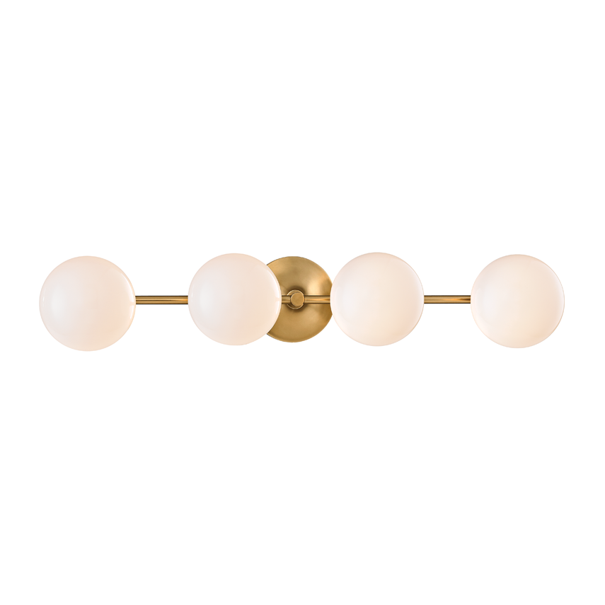 Hudson Valley Lighting Fleming 4 Light 28.5 inch Aged Brass Bath and Vanity Wall Light