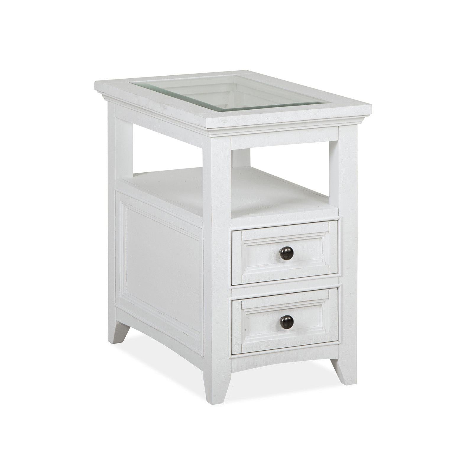 Magnussen Home Heron Cove Chalk White Chairside End Table