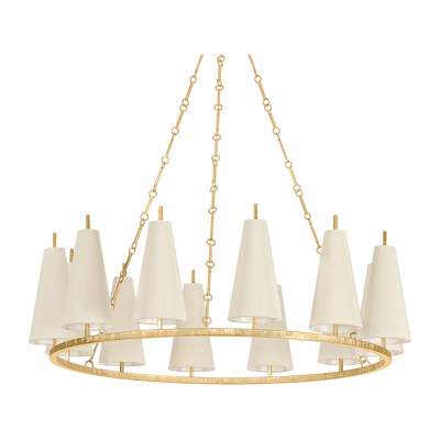 Corbett Tirana 12 Light Vintage Gold Leaf Chandelier Ceiling Light