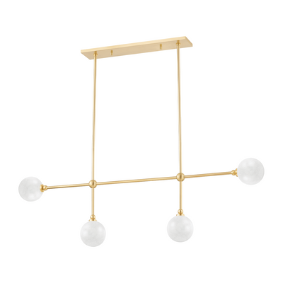 Hudson Valley Lighting Andrews 4 Light 46 inch Aged Brass Island Light Ceiling Light