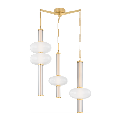 Corbett Corbin 3 Light Vintage Brass Chandelier Ceiling Light