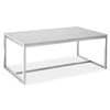 Magnussen Home Esme White Marble And Brushed Nickel Rectangular Cocktail Table