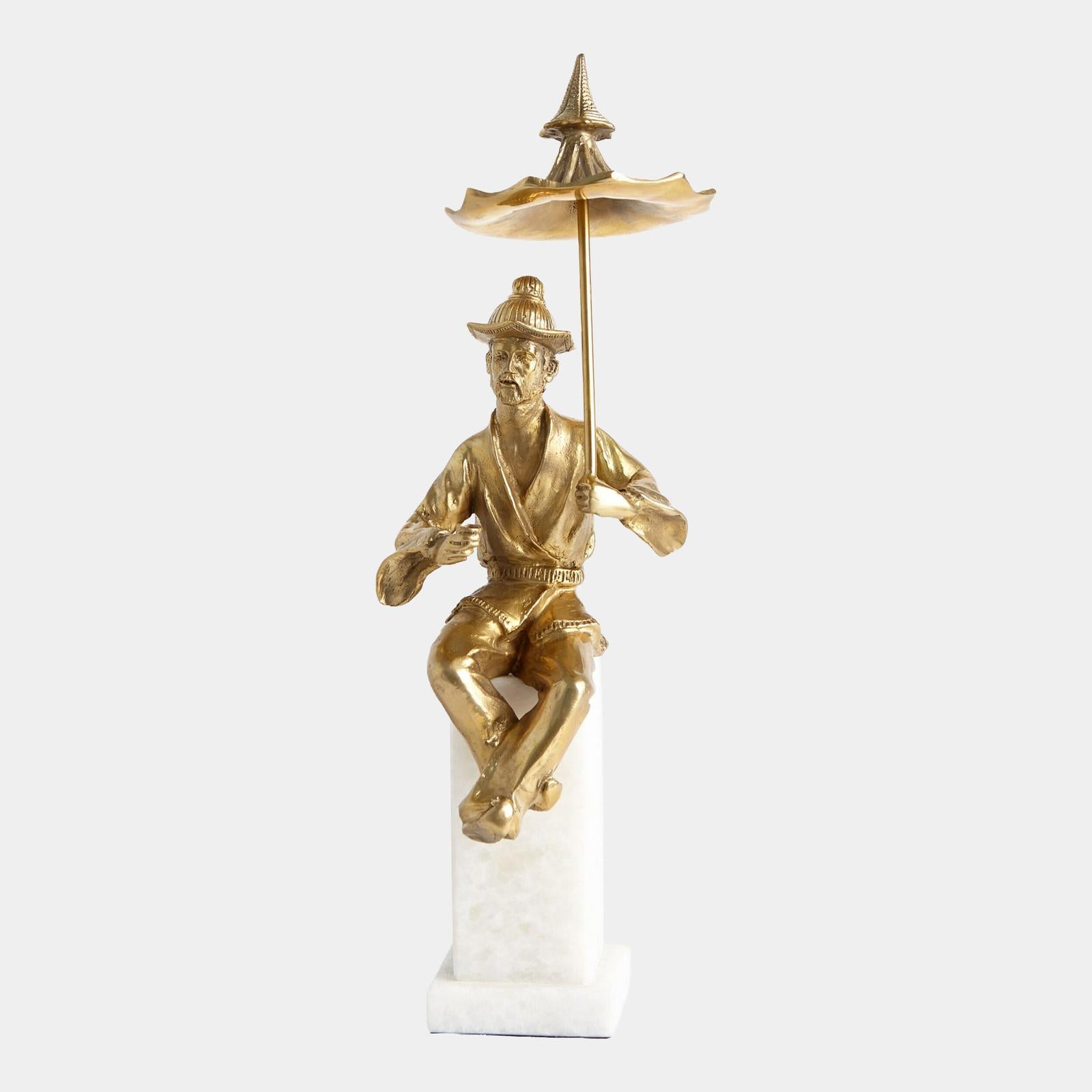 Global Views Bohea Tea Drinking Man Sculpture