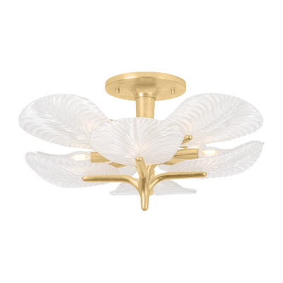Corbett Kamal 8 Light 28.5 inch Vintage Gold Leaf Semi Flush Ceiling Light