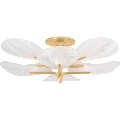 Corbett Kamal 8 Light Vintage Gold Leaf Semi Flush Ceiling Light