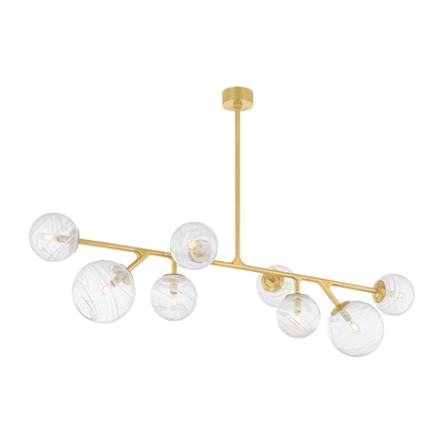 Corbett Glasgow 8 Light Vintage Polished Brass Linear Ceiling Light