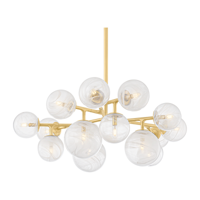 Corbett Glasgow 15 Light Vintage Polished Brass Chandelier Ceiling Light