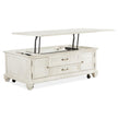 Magnussen Home Newport Alabaster Lift Top Storage Cocktail Table With Casters 