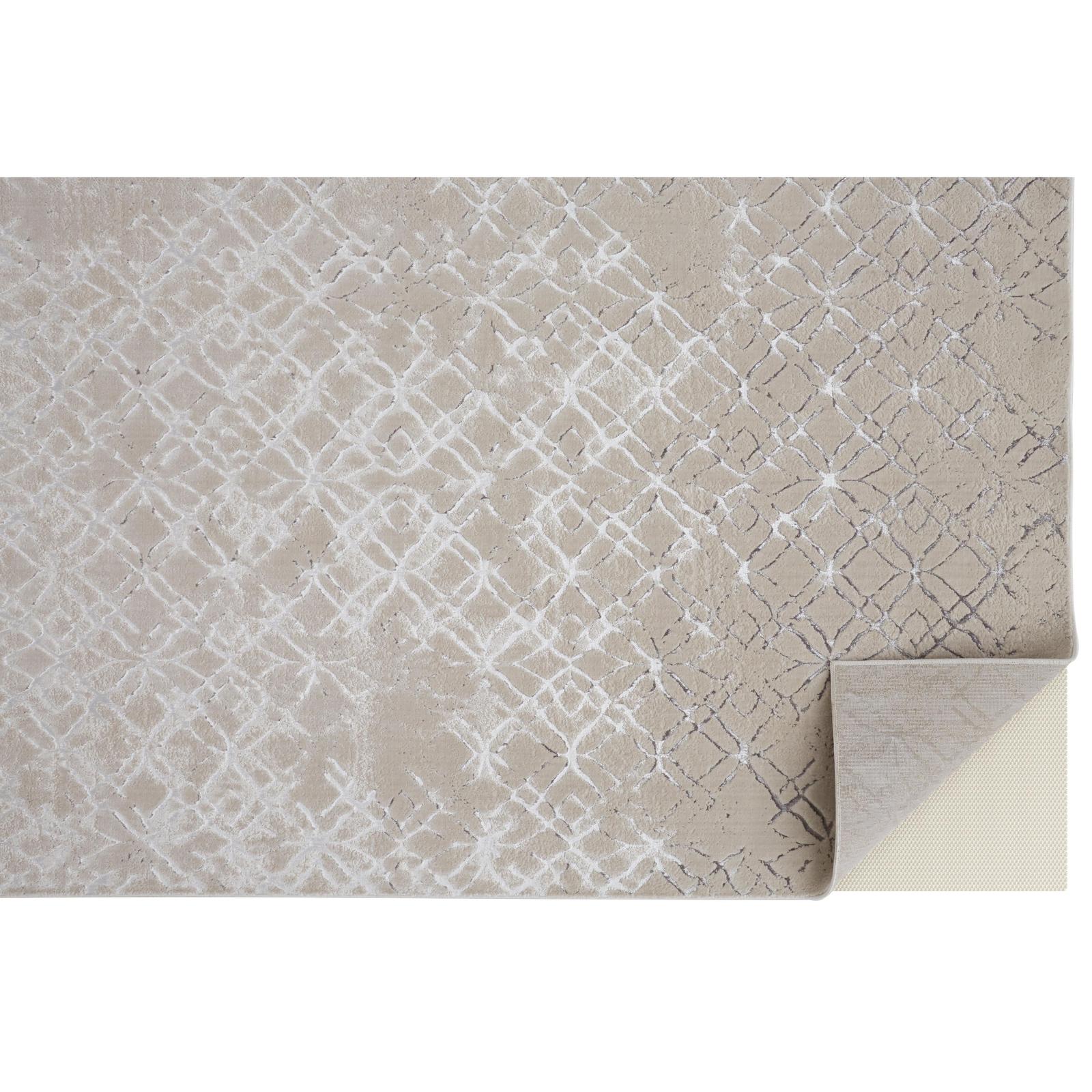 Feizy Micah 3047F Modern Distressed Rug in Silver/Gray/White