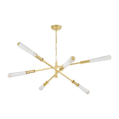 Corbett Dashiell 6 Light Vintage Polished Brass Chandelier Ceiling Light
