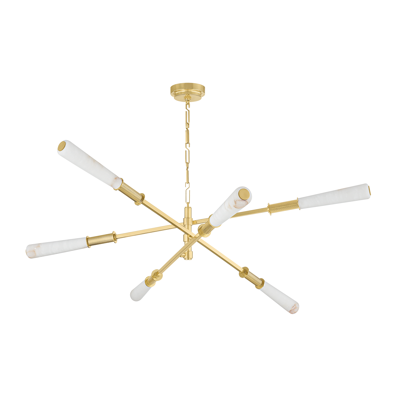 Corbett Dashiell 6 Light Vintage Polished Brass Chandelier Ceiling Light