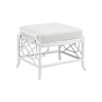 Wildwood Wild Palm White Ottoman