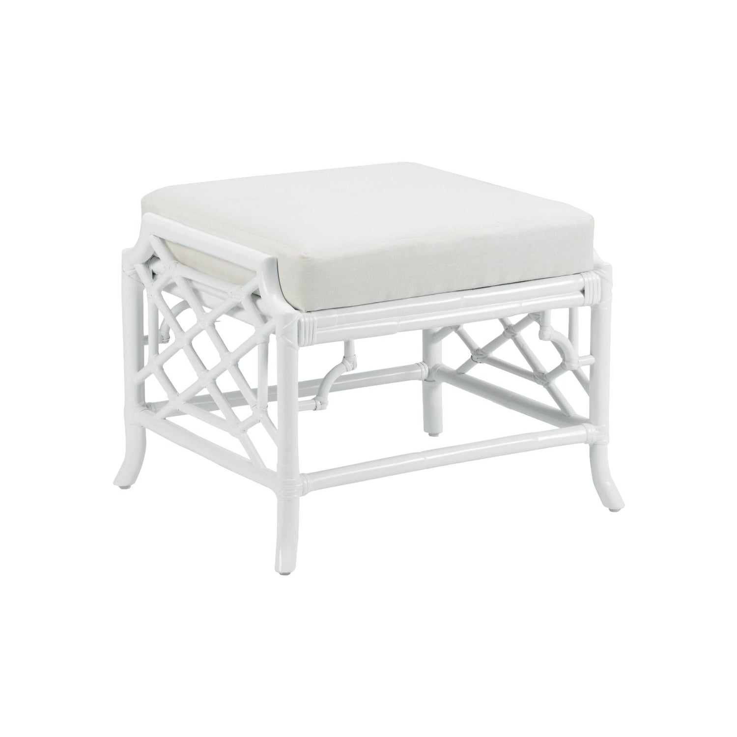 Wildwood Wild Palm White Ottoman