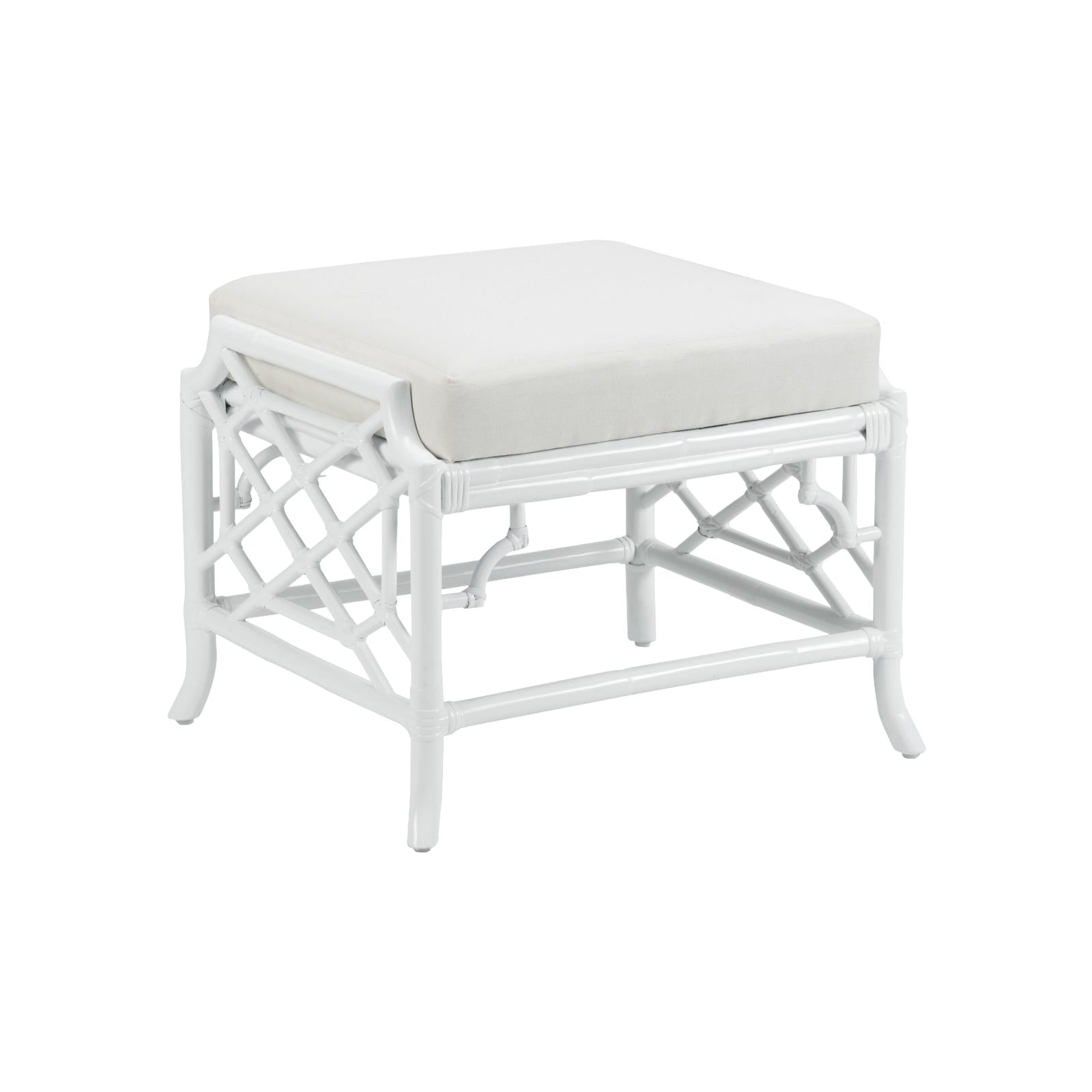 Wildwood Wild Palm White Ottoman
