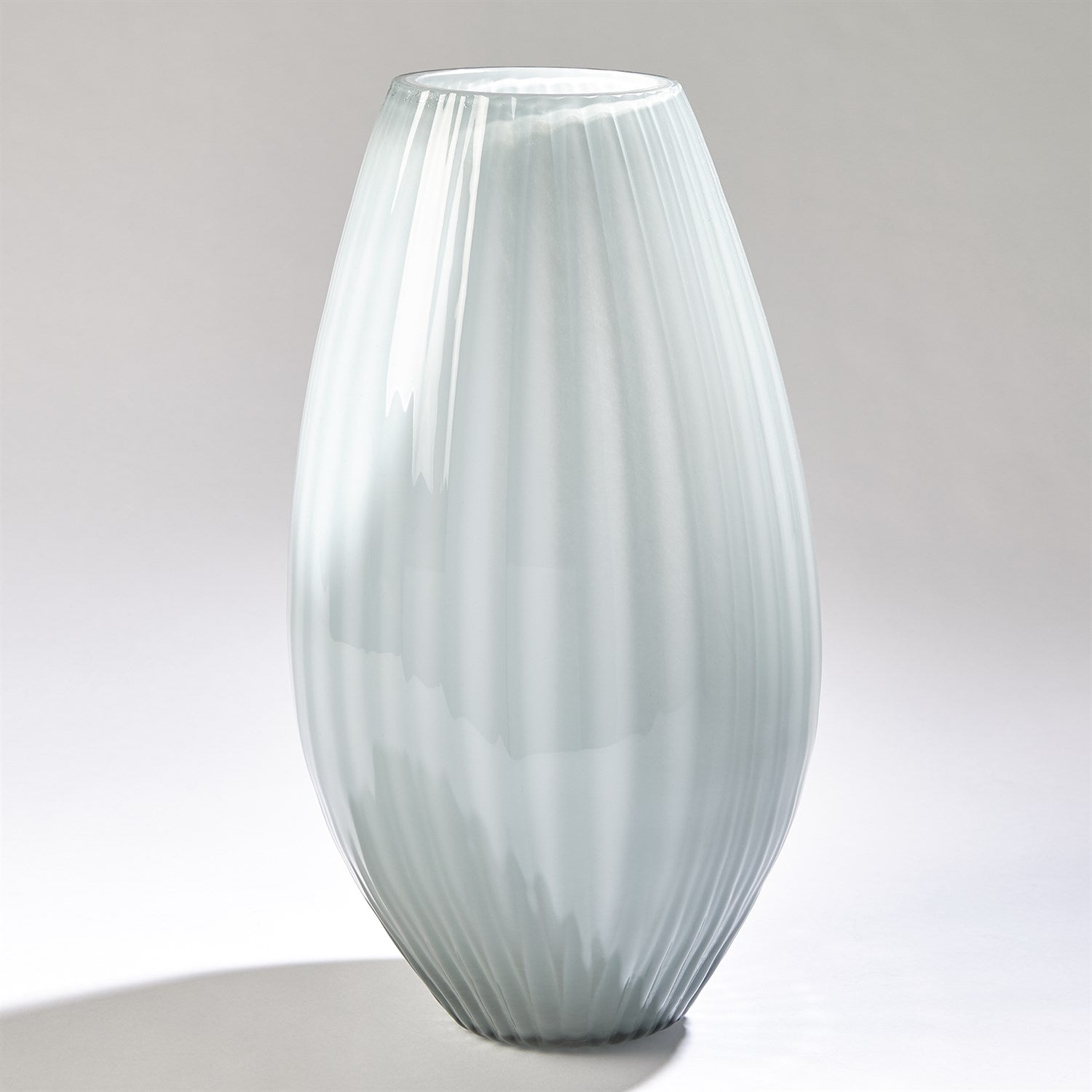 Global Views Blue Cased Glass Stripe Vase Clearance
