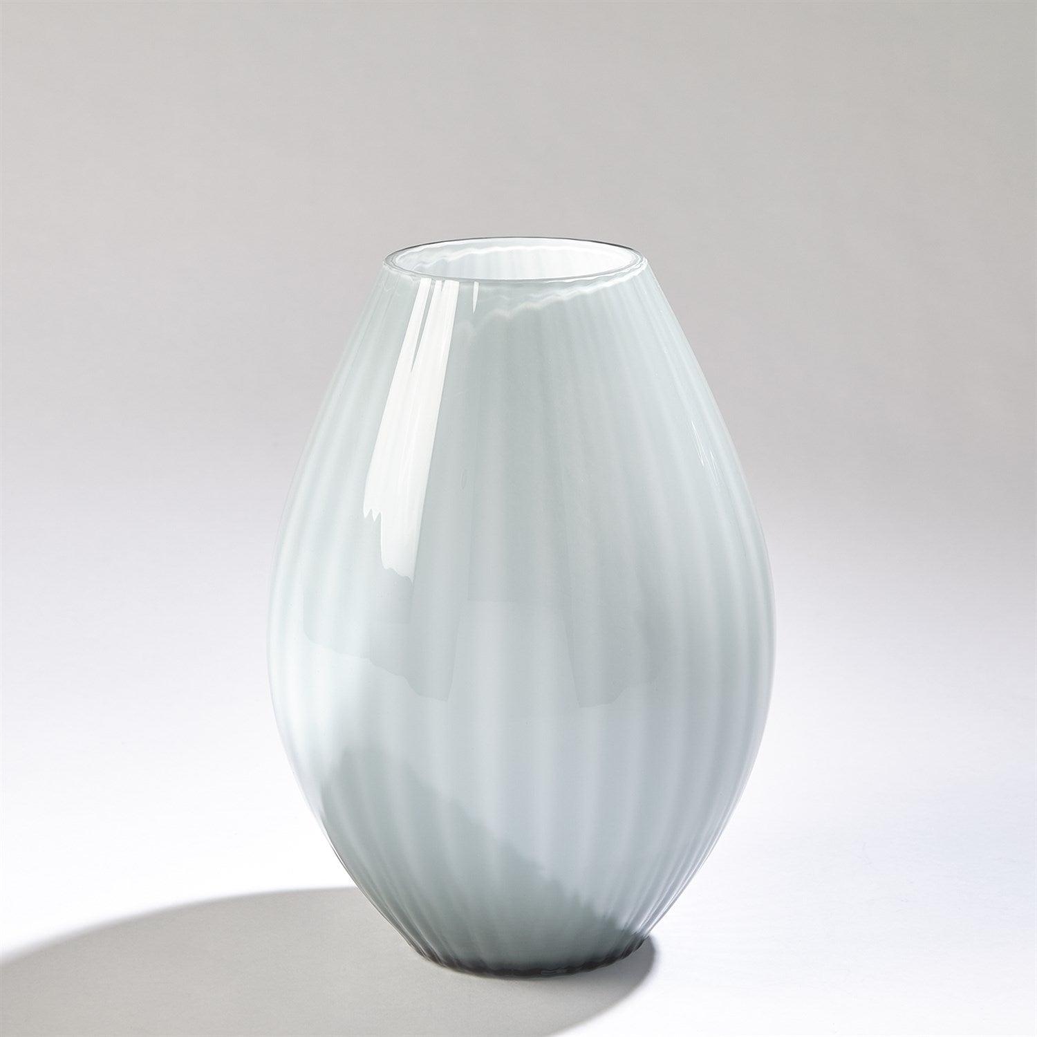 Global Views Blue Cased Glass Stripe Vase