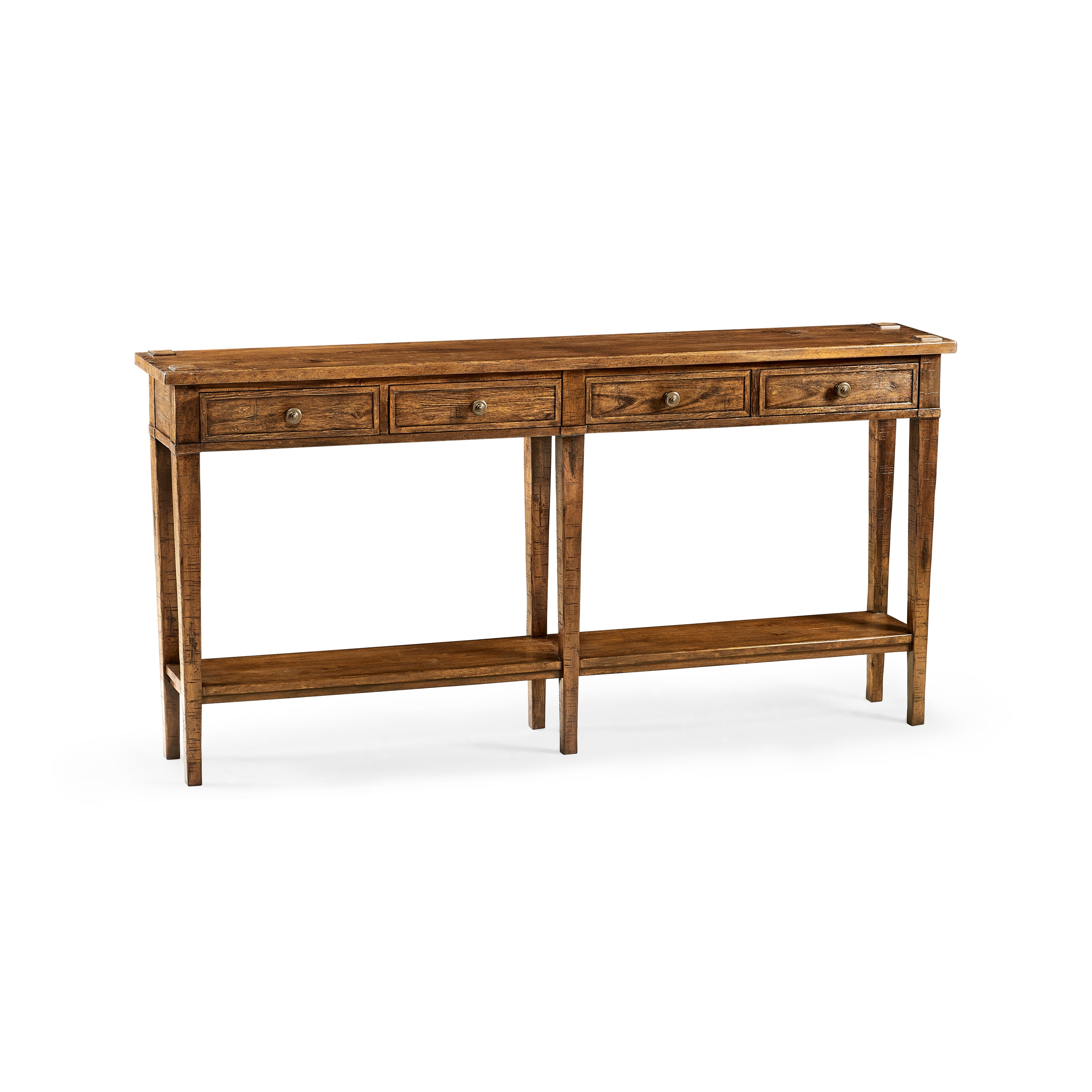 Jonathan Charles Country Walnut Four Drawer Console