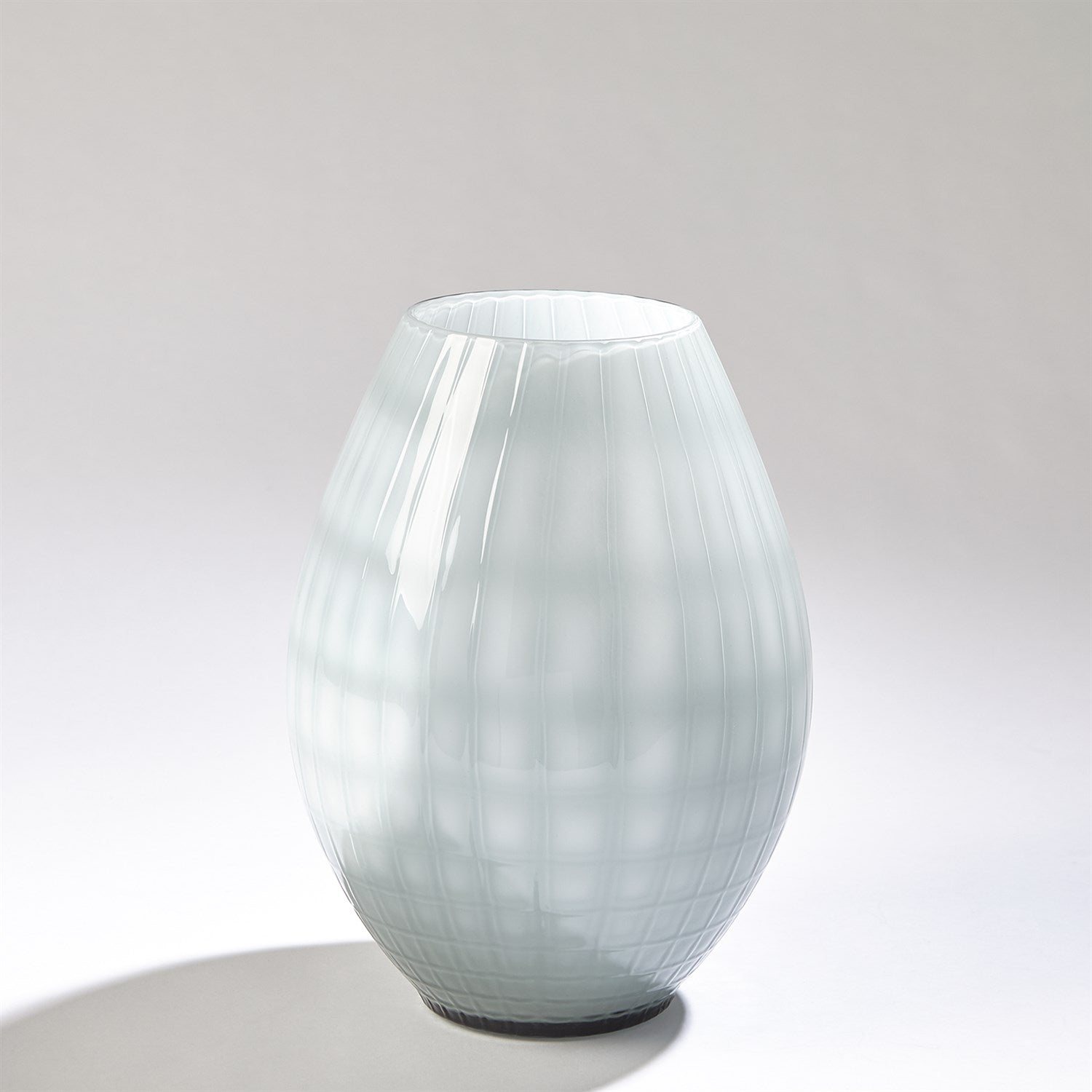 Global Views Blue Cased Glass Grid Vase