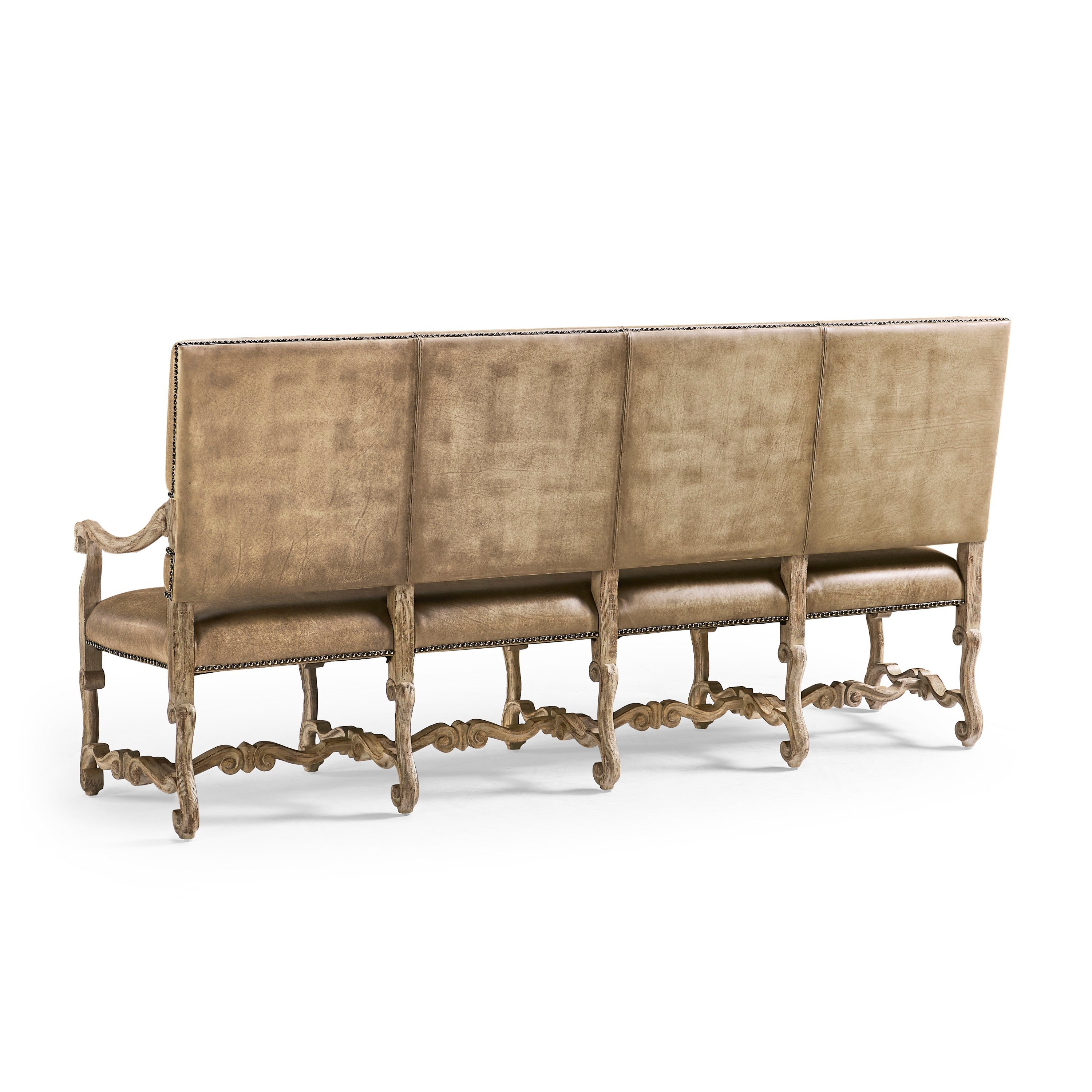 Jonathan Charles Sagehill Leather Banquette Bench