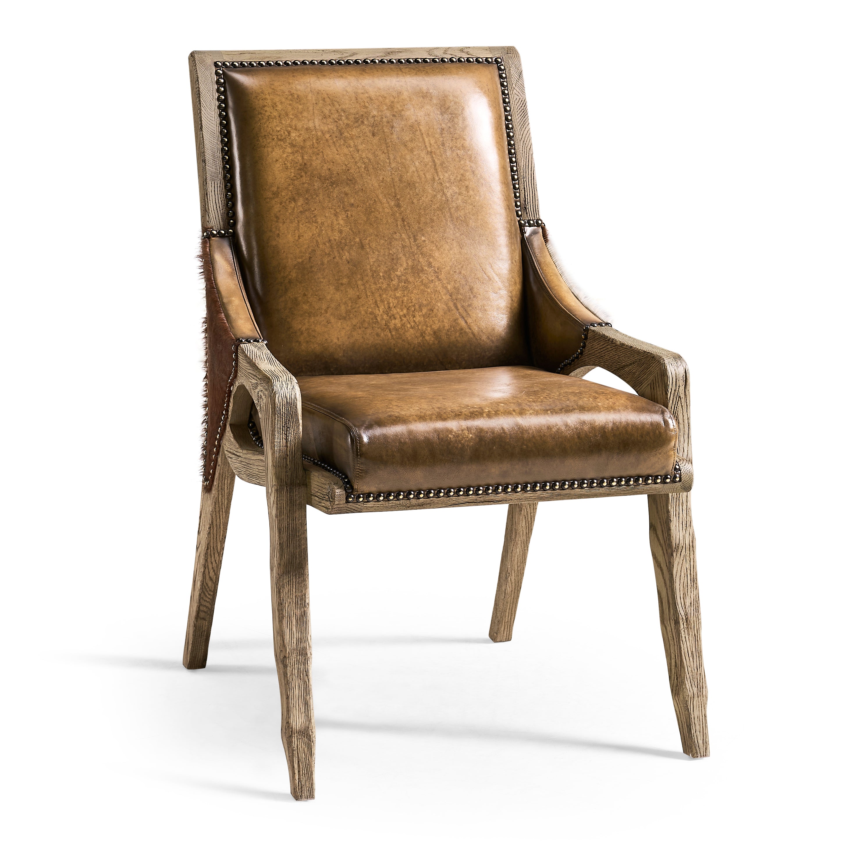 Jonathan Charles Echo Canyon Leather & Hide Side Chair