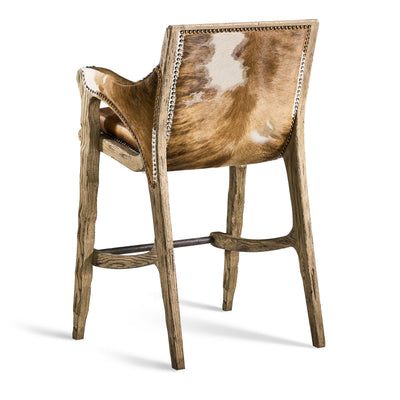 Jonathan Charles Echo Canyon Leather & Hide Bar Stool