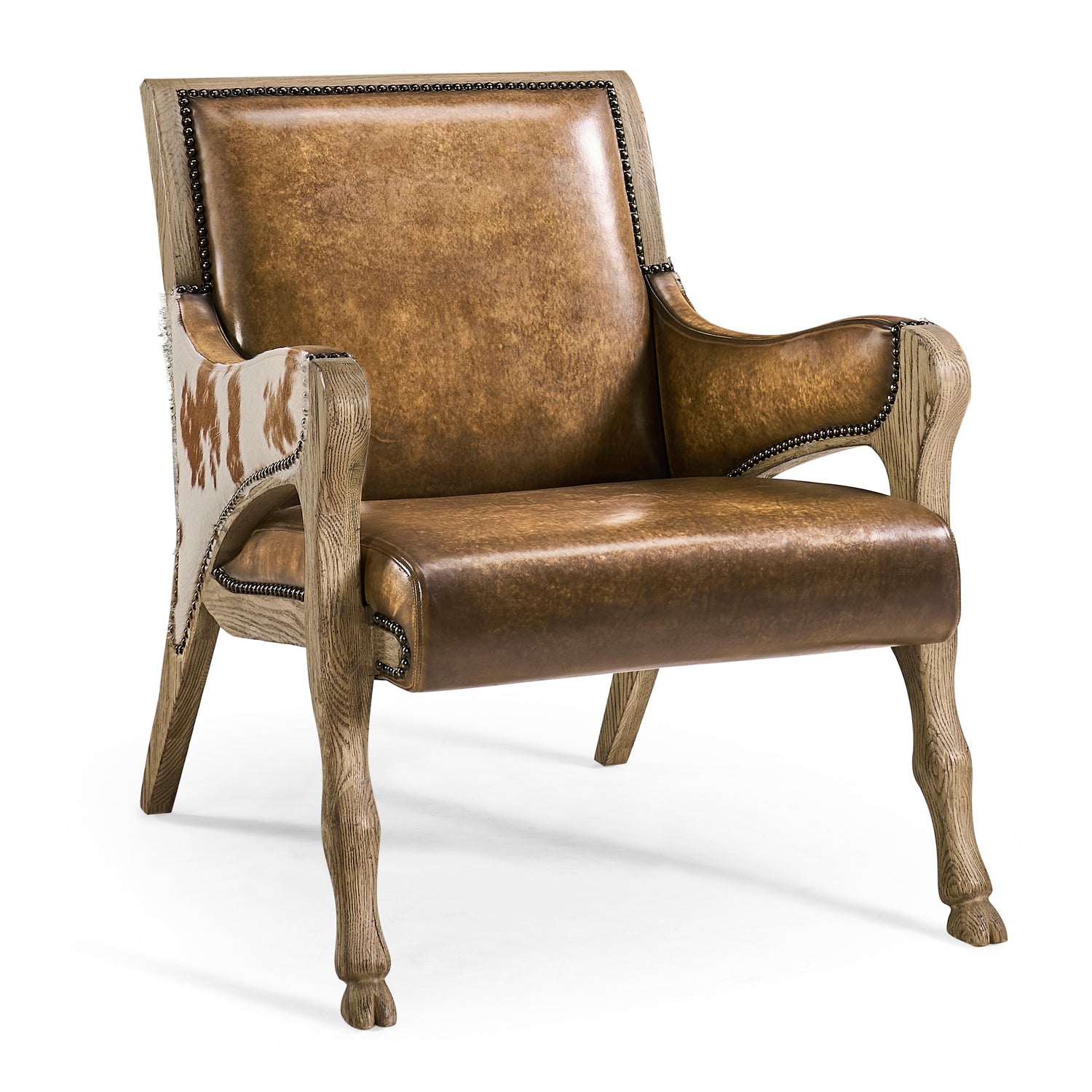 Jonathan Charles Echo Canyon Leather & Hide Occasional Chair
