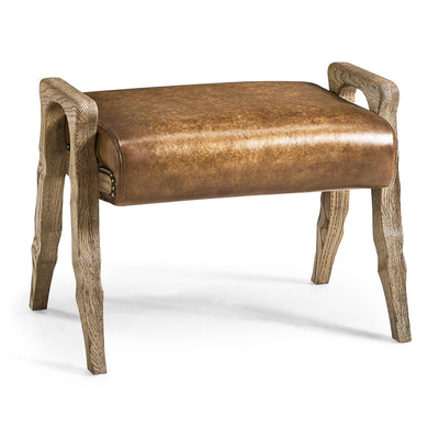 Jonathan Charles Echo Canyon Leather Footstool