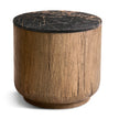 Jonathan Charles Stone Ridge Marble Round Side Table Light