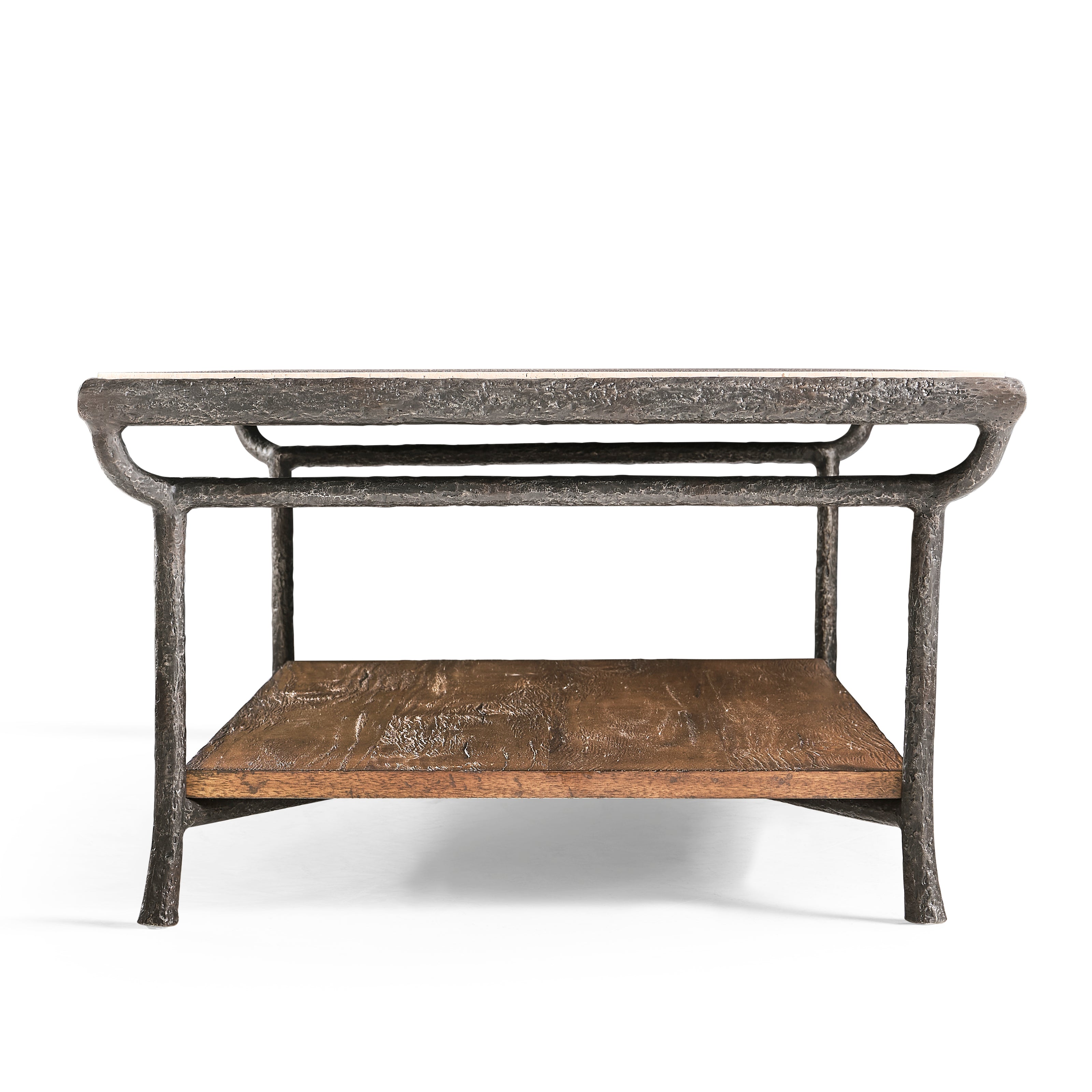 Jonathan Charles Forge Iron Cocktail Table