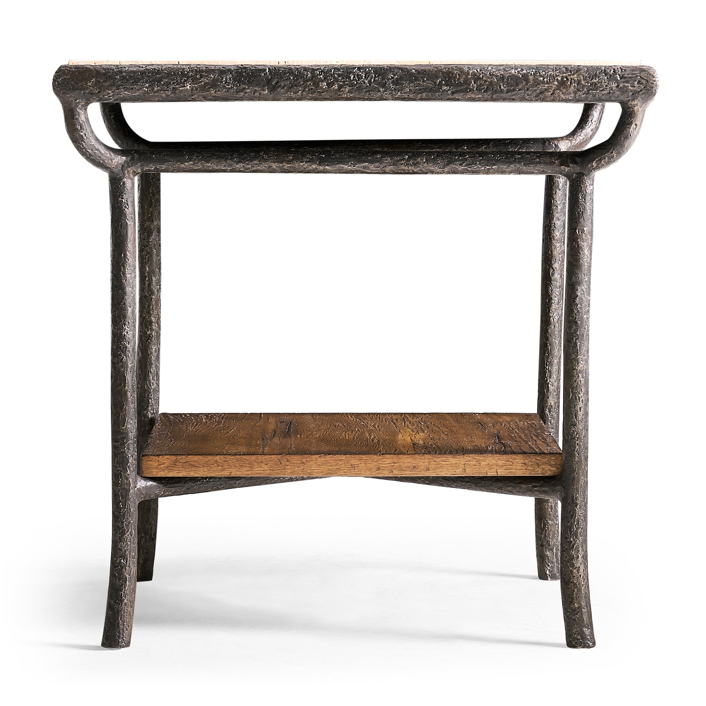 Jonathan Charles Forge Iron Square End Table