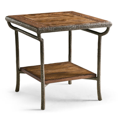 Jonathan Charles Forge Iron Square End Table