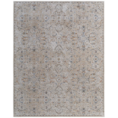 Feizy Pasha 39M6F Transitional Distressed in Taupe/Ivory/Blue