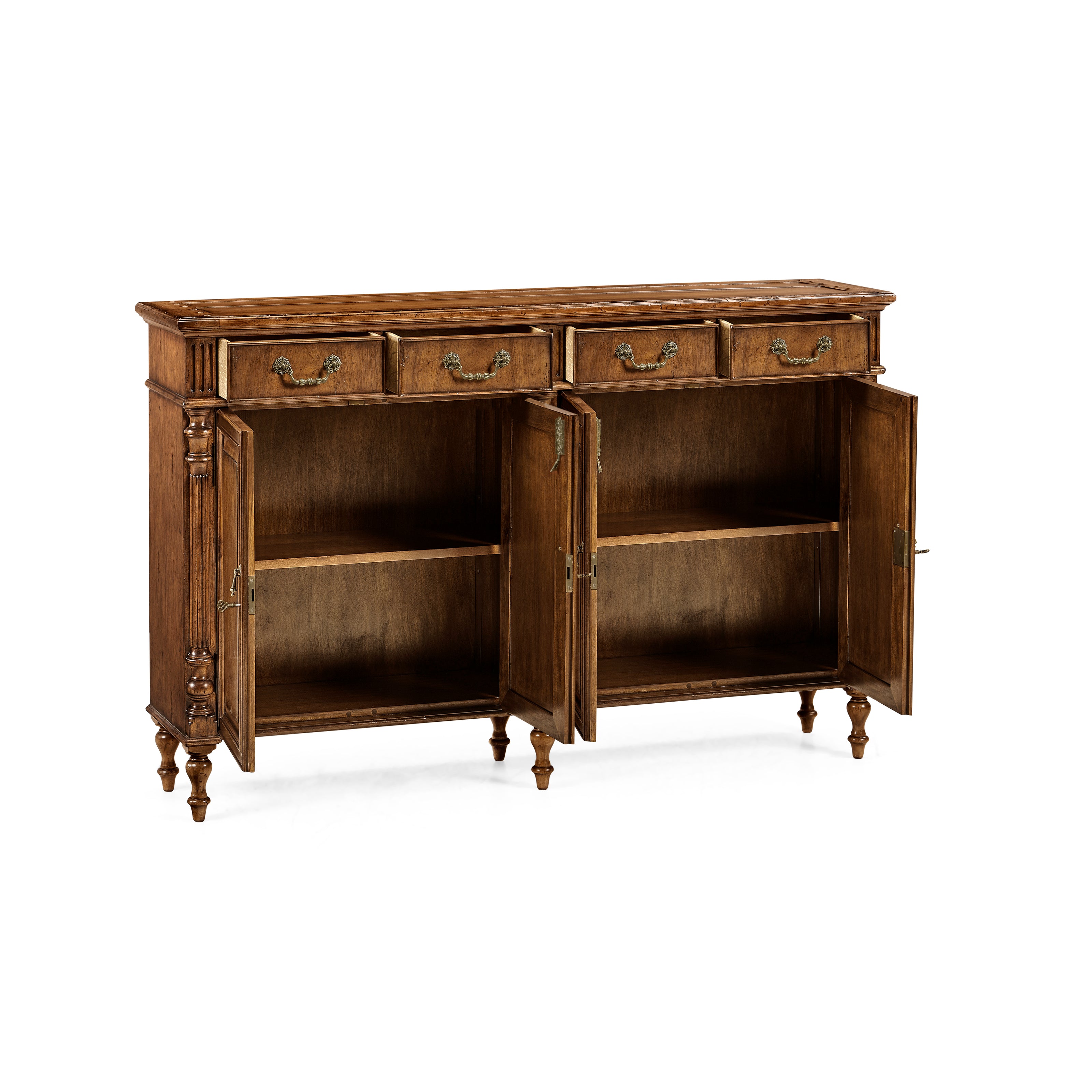 Jonathan Charles Traditional Double Narrow Cabinet with Twin Cupboards