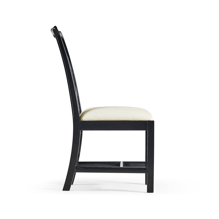 Jonathan Charles Spark Chippendale Side Chair - Black - Set of 2 493330-SC-BLA-F053