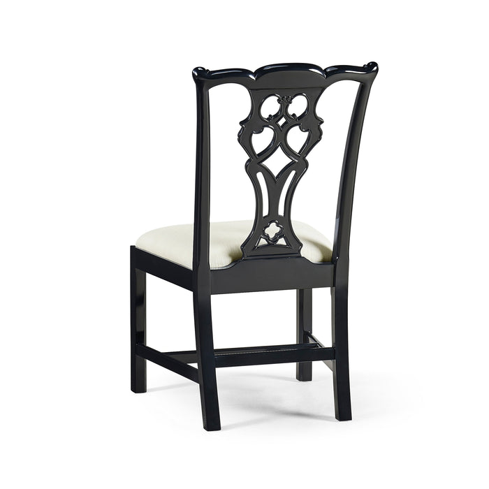 Jonathan Charles Spark Chippendale Side Chair - Black - Set of 2 493330-SC-BLA-F053