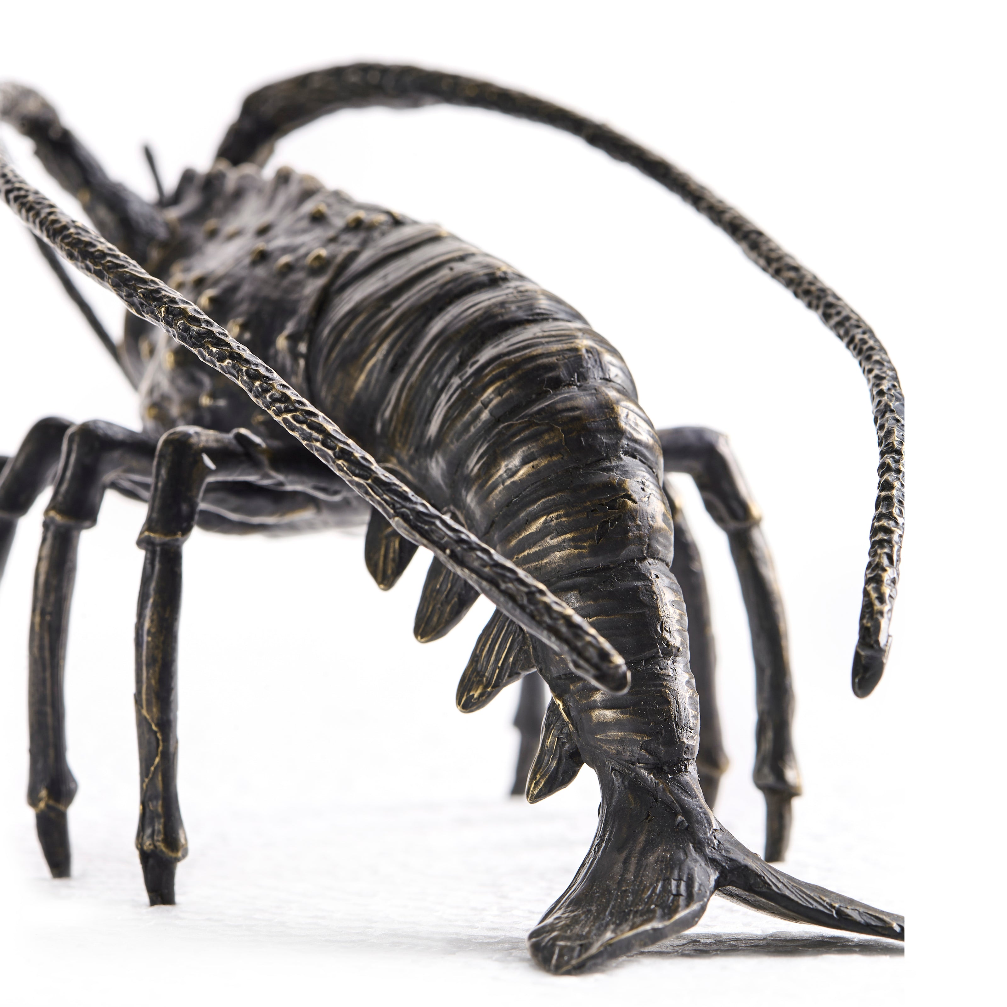 Jonathan Charles Antique Dark Bronze Langoustine Statue