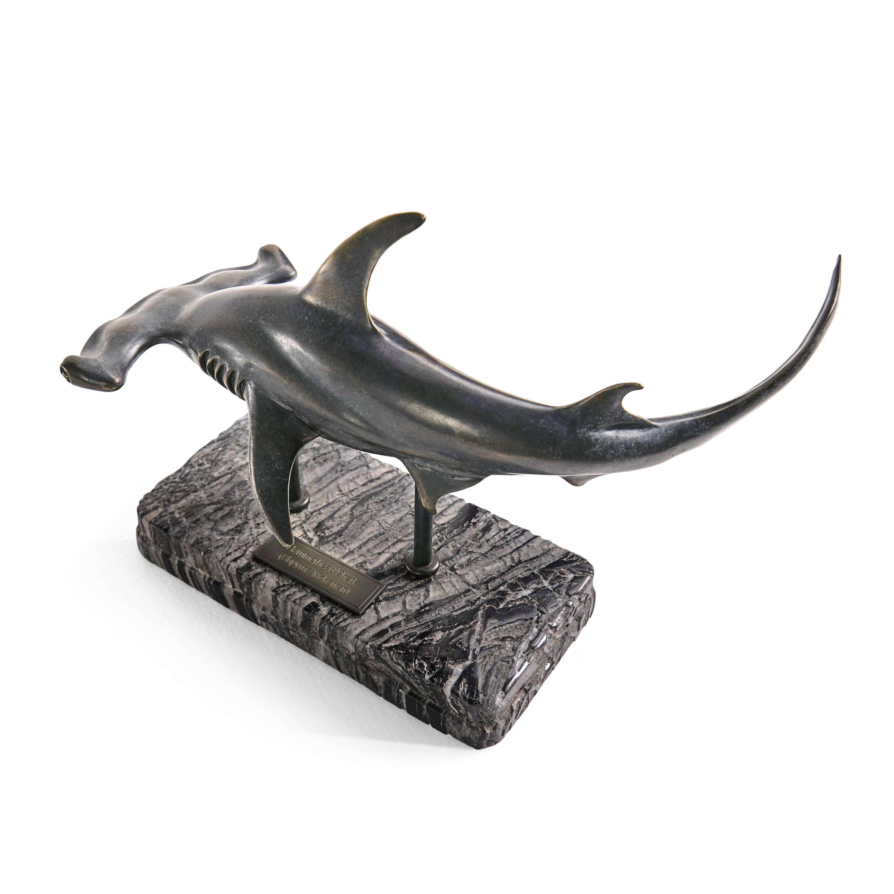Jonathan Charles Hammerhead Shark C Shape Bronze Statue